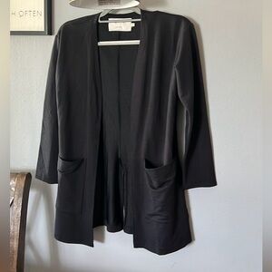 Crescent Drive Black Open Front Lightweight Cardigan Size XS